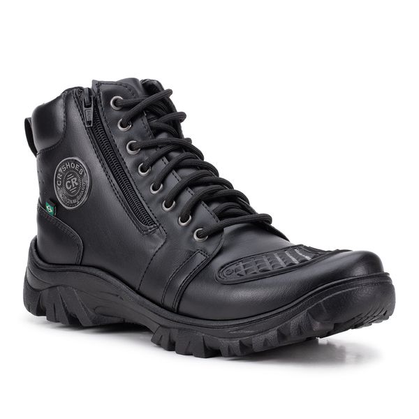 Bota masculina motociclista Com Ziper CRshoes 