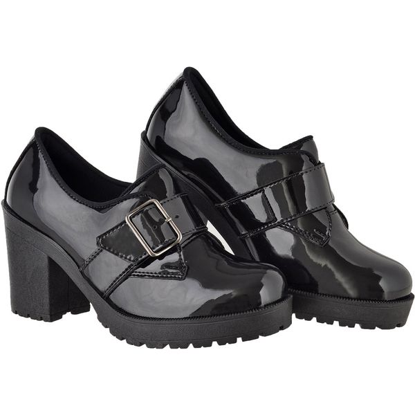 Oxford feminino tratorado CRshoes verniz preto
