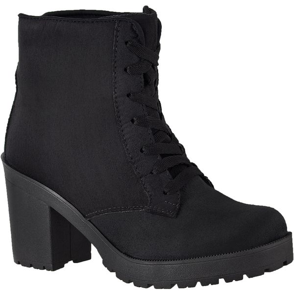 Coturno feminino tratorado CRshoes preto Camurça
