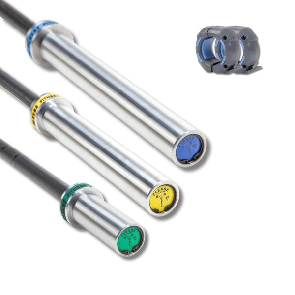 Kit 3 Barras Olímpica Crossfit Lpo Oficial + Presilhas Flexbe Fitness