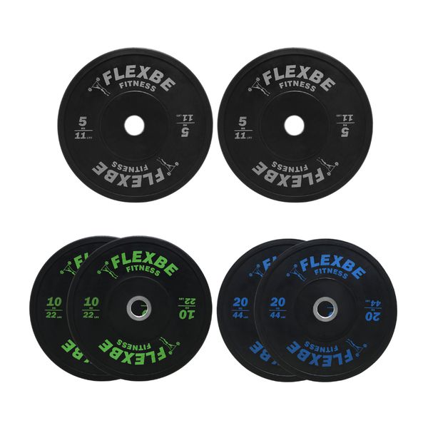 Kit Anilha Olimpica Bumper Crossfit 100kg (4x5+4x10+2x20) Flexbe Fitness