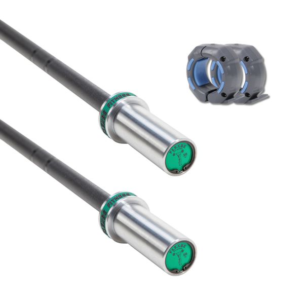 Dupla De Barras Olímpica Crossfit,lpo1,60 Mt 10 Kg + presilhas Flexbe Fitness