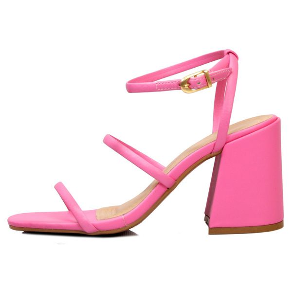 Sand lia Feminina Salto M dio com Tiras 12001 Napa Rosa Azal ia