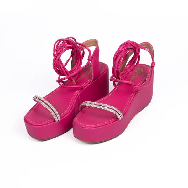 Sandalia anabela com strass shop