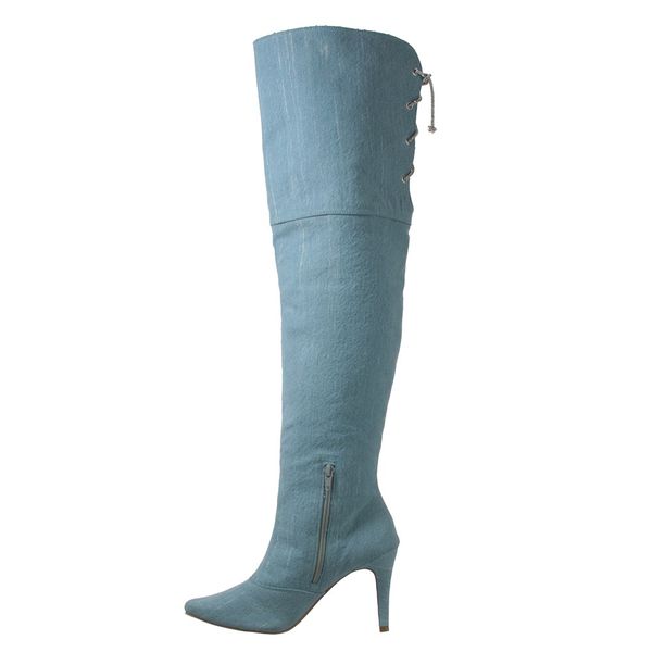 Bota cano 2025 alto de tecido