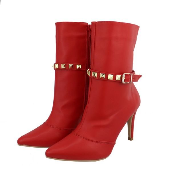 Bota Feminina Cano Médio 1793 Salto Fino Napa Santorini Ferrari