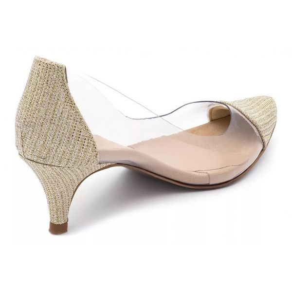 Sapato com sale brilho dourado