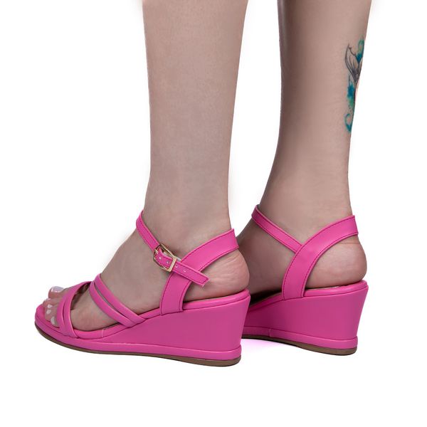 Sand lia Feminina Salto Anabela 187711 Napa Rosa Azal ia Flor da