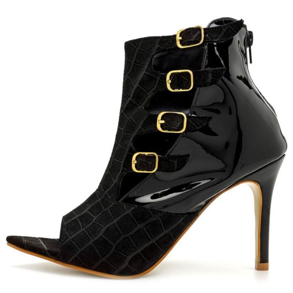 Ankle boot top verniz preta