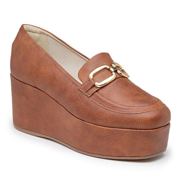 Mocassim Plataforma Feminino Caramelo 170500