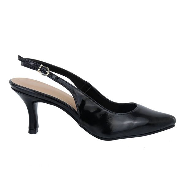Sapato Social Feminino Scarpin Salto Baixo Fino Preto 6031 Preto