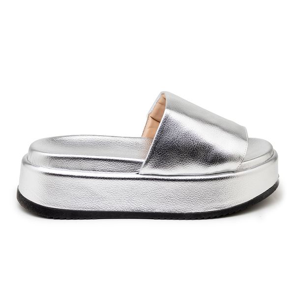 Tamanco Flatform Feminino Plataforma 5300 Floter Prata