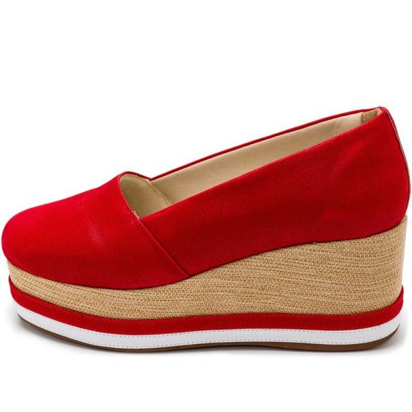 Tenis clearance anabela vermelho