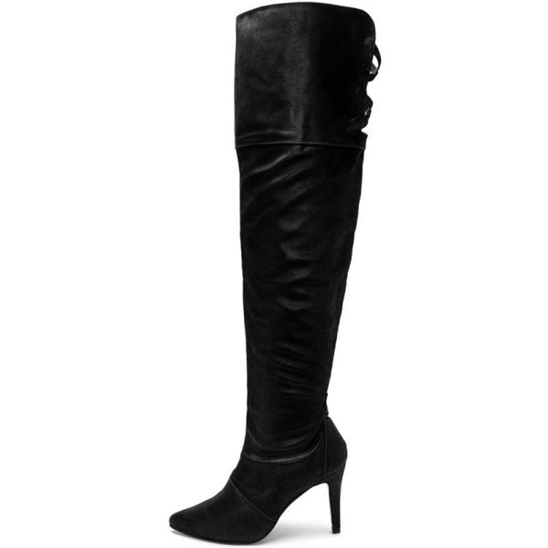 Bota Over Feminina Acima do Joelho Cano Alto Salto Fino 1716