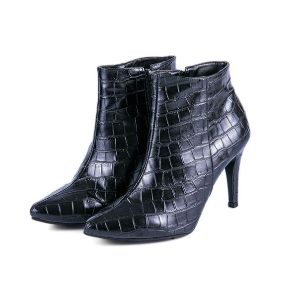 Bota Feminina Cano Curto 1762 Craquelê Preto