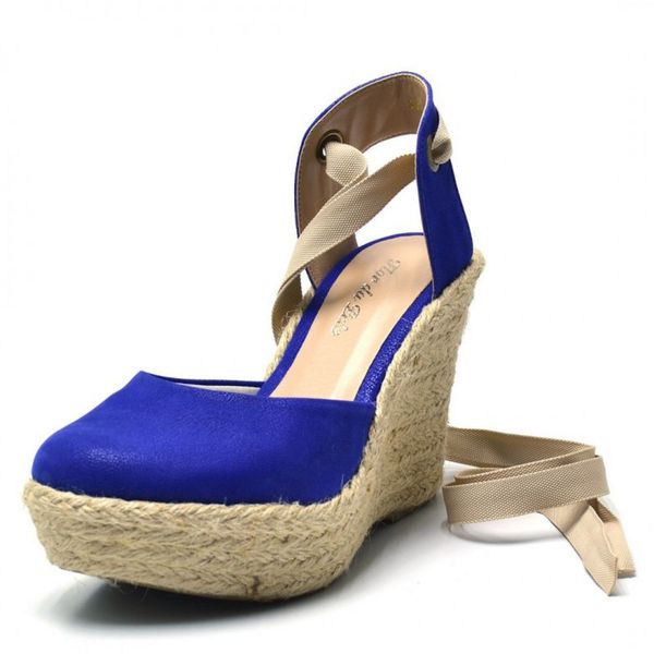 Sandalia anabela azul royal hotsell