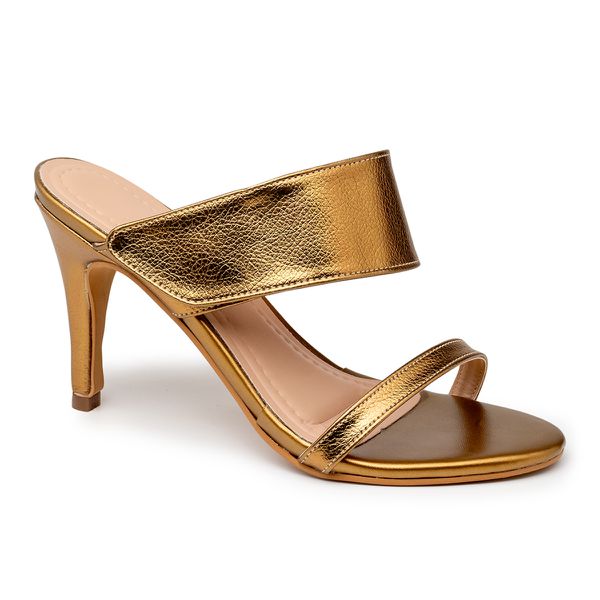 Sandália Feminina Tamanco Salto Fino 1799 Floater Bronze