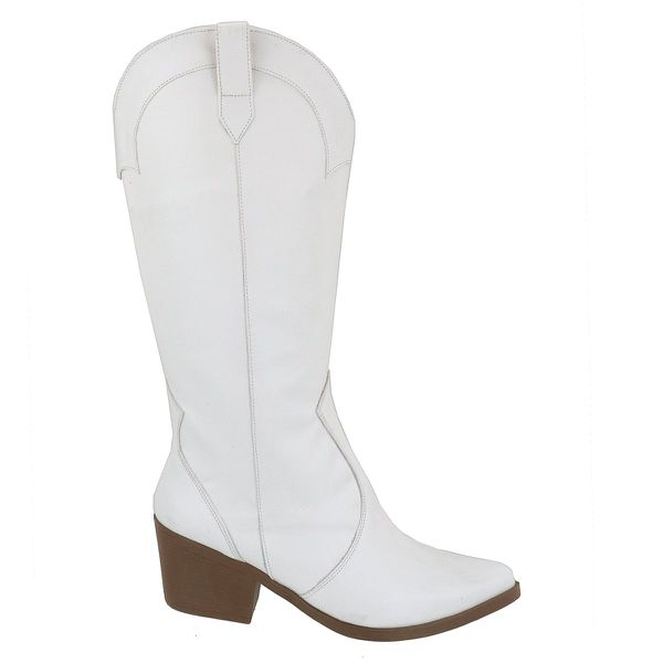 Bota Western Texana Feminina Country Cano Médio 23148 Siena Branco