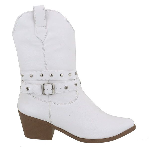 Bota Texana Bico Fino Country Western 23149 Siena Branco