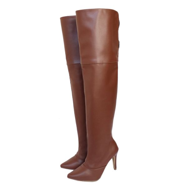Bota Over The Knee Bico Fino 1722 Floter Cacau