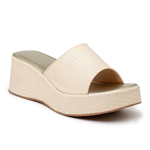 Tamanco Feminino Anabela Plataforma Salto Alto Confortável 5201 Rafia Natural