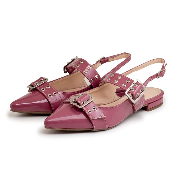 Sapatilha Slingback Rasteira Feminina Em Napa Magnólia 183010