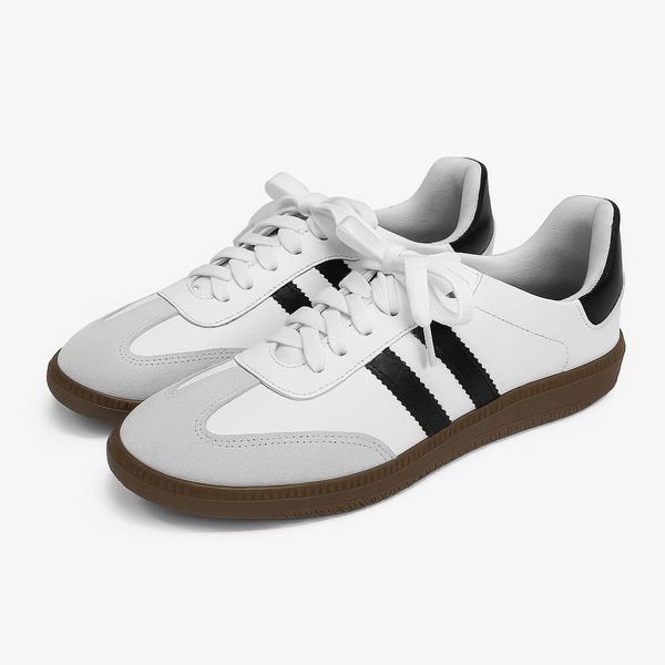 Tenis Retro em Couro Legítimo Branco