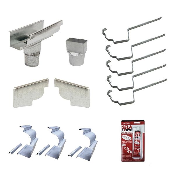 KIT CALHA PRONTA 6ML GALVANIZADA 