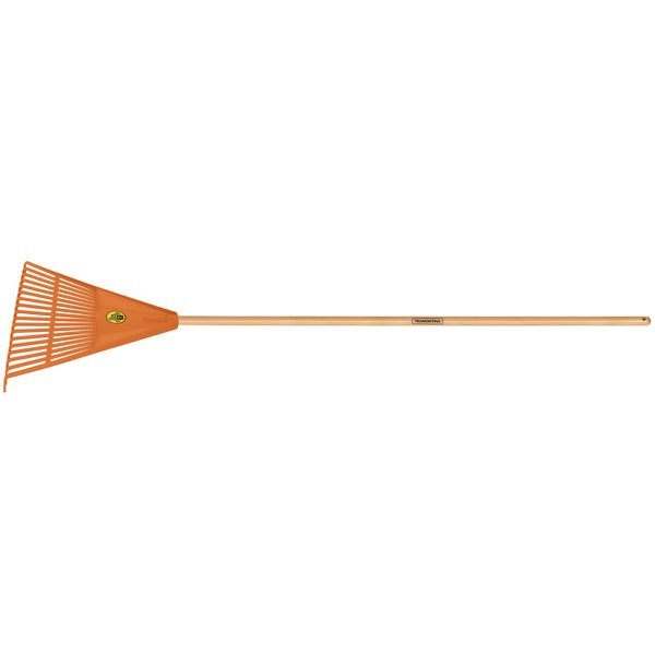 VASSOURA DE JARDIM LARANJA COM CABO 120CM