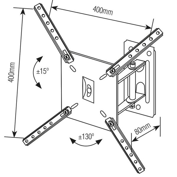 SUPORTE DE TV ARTICULADO 10'' A 55'' COM NIVEL BOLHA