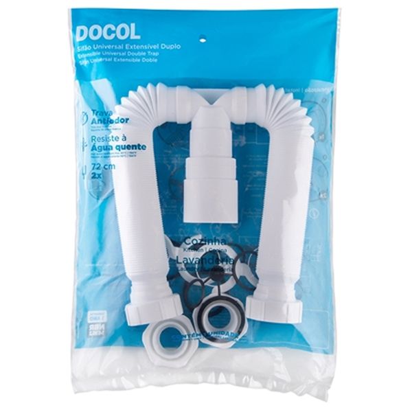 SIFÃO UNIVERSAL EXTENSÍVEL DUPLO DOCOL