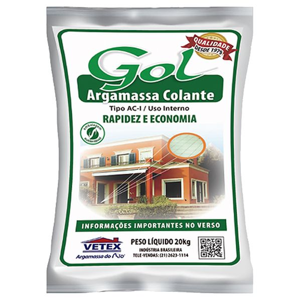 ARGAMASSA VETEX GOL AC1 USO INTERNO 20KG