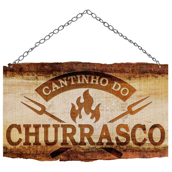 PLACA DECORATIVA 'CANTINHO DO CHURRASCO' LITOARTE