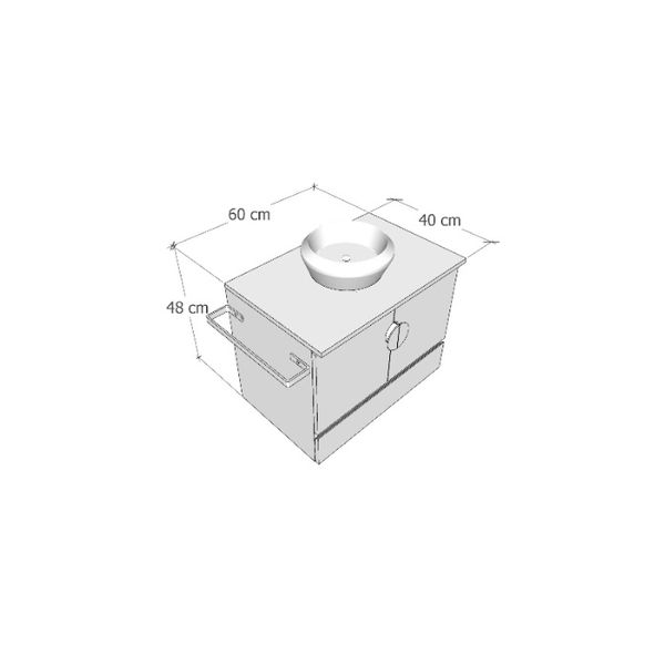 GABINETE HERA 60 COM CUBA DE LOUÇA E TOALHEIRO BRANCO