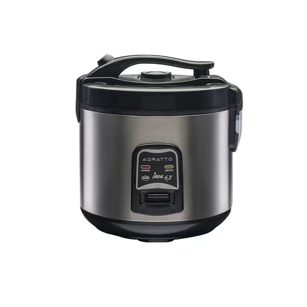 PANELA ELETRICA ARROZ INOX E VISOR VIDRO PAI6X 127V AGRATTO 