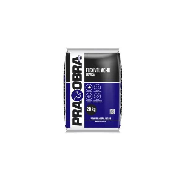ARGAMASSA FLEXIVEL BRANCO AC3 20KG PRAOBRA