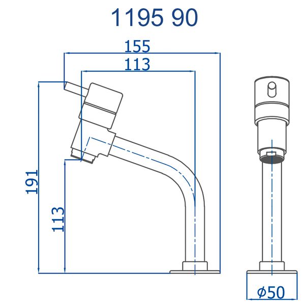 TORNEIRA DE MESA COM BICA BAIXA EVA 1195 C90 FANI