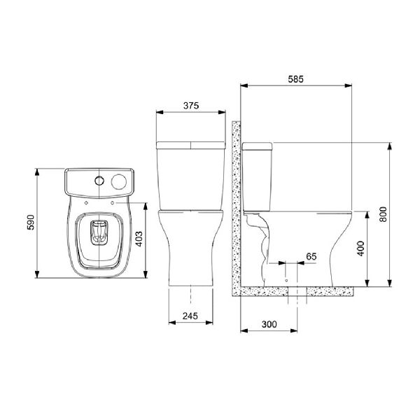 KIT DE BACIA RIMLESS COM CAIXA ACOPLADA SMART CLEAN CELITE