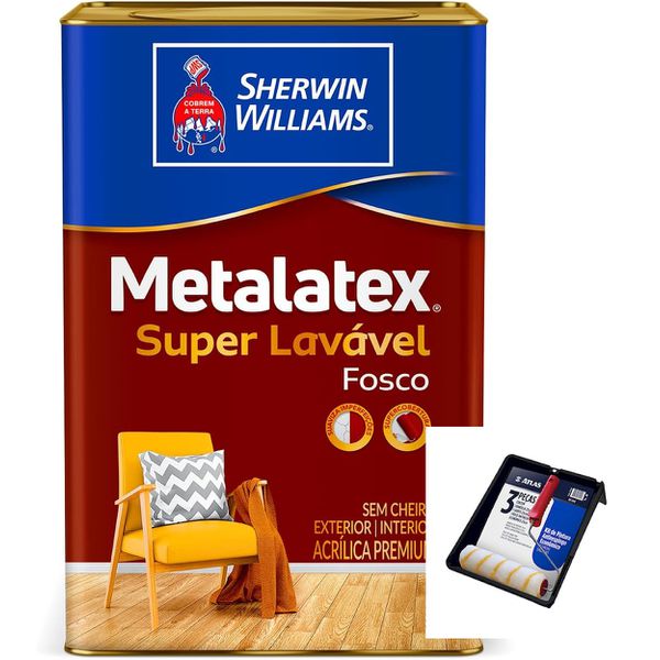 TINTA METALATEX BRANCA FOSCO 18 LITROS COM KIT PINTURA FLUZÃO GRATIS
