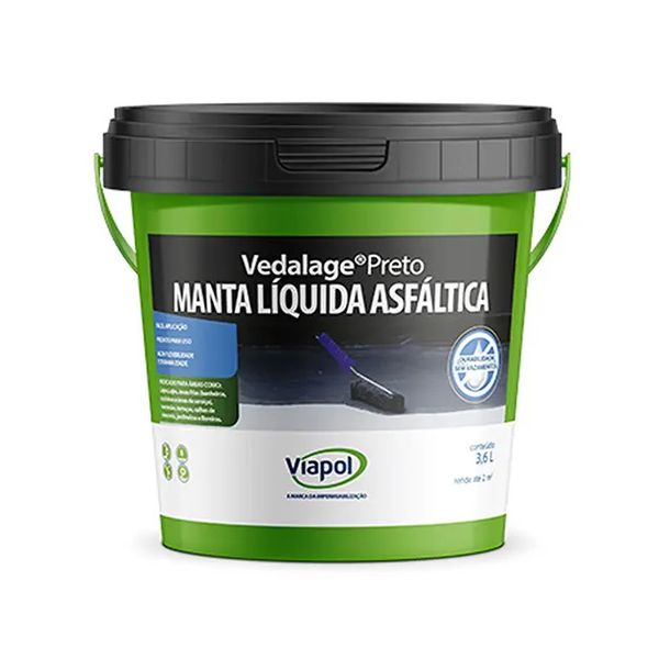 VEDALAGE MANTA LIQUIDA PRETO GALÃOL 3,6 LITROS VIAPOL 