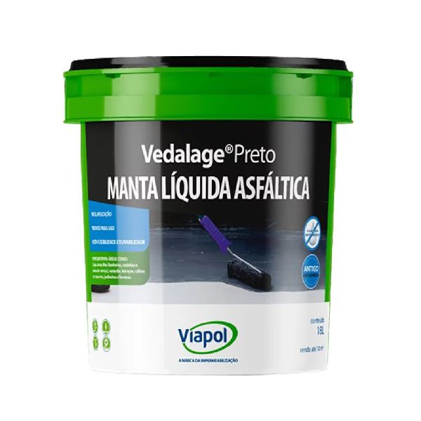 VEDALAGE MANTA LIQUIDA PRETO BALDE 18 LITROS VIAPOL 
