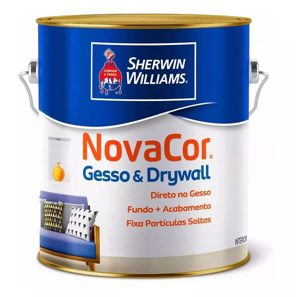 TINTA NOVACOR GESSO E DRYWALL BRANCO 3,6 LITROS SHERWIN WILLIAMS