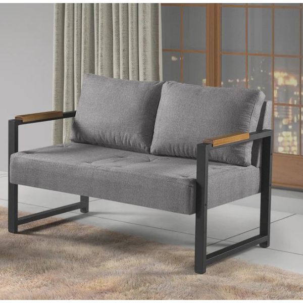 POLTRONA DECORATIVA IPANEMA 2 LUGARES LINHO CINZA