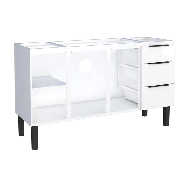GABINETE AÇO JÚPITER BRANCO PARA PIA 150