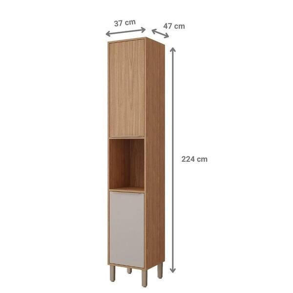 PANELEIRO DIVINA 37CM 2 PORTAS FREIJO/OFF WHITE