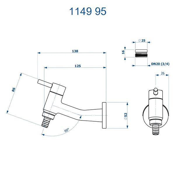 TORNEIRA PARA JARDIM E TANQUE 13CM 1/2 1149 C95 FANI