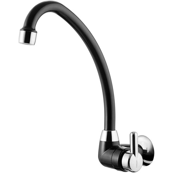 TORNEIRA COZINHA PAREDE BICA ALTA 1168 F31 PRETA E CROMADA LORENZETTI