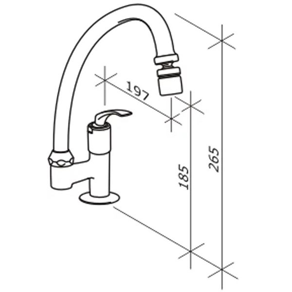 TORNEIRA PARA COZINHA DE MESA CROMADA PRATIKA 1167 FABRIMAR