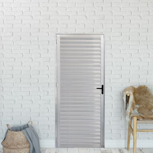 PORTA 210X60 1 FOLHA VENEZIANA TOTAL ALUMINIO DIREITA 