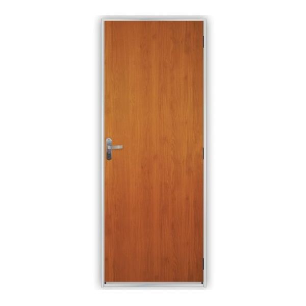 KIT PORTA PRONTA MGM AÇOMAD MOGNO 215X65CM DIREITA